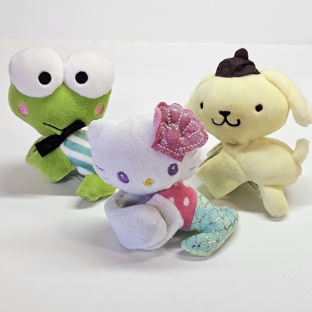 Sanrio Hello Kitty Mermaid Keroppi Pompompurin Plush Cutie Cuff Wrap Bracelets